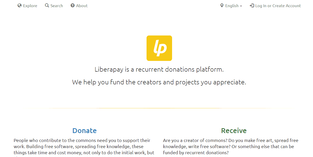 Patreon alternatives - Liberapay