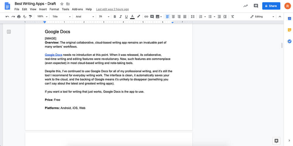 Google docs Bleu7.com